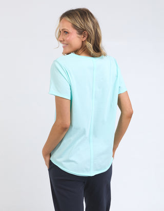 Pima Vee Tee Shirt - Tonic Blue