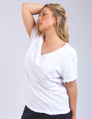 Pima Vee Tee Shirt - White
