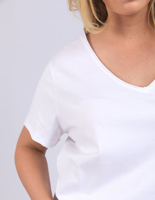 Pima Vee Tee Shirt - White