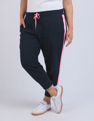 Brunch Pants - Navy With Pink Side Tape