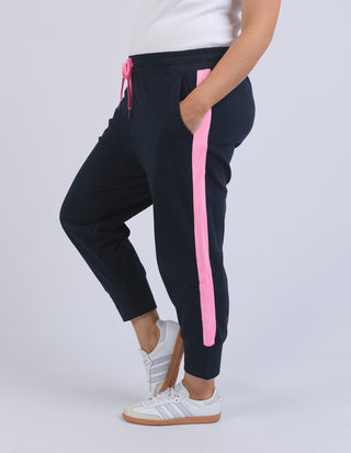 Brunch Pants - Navy With Pink Side Tape