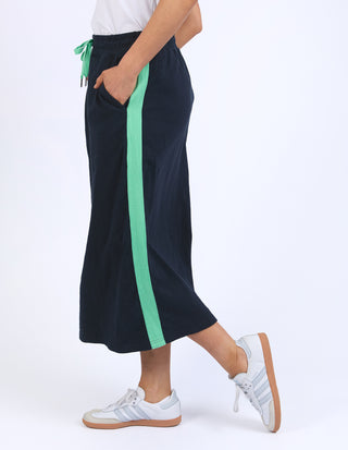 Brunch Skirt - Navy with Neon Green Tape