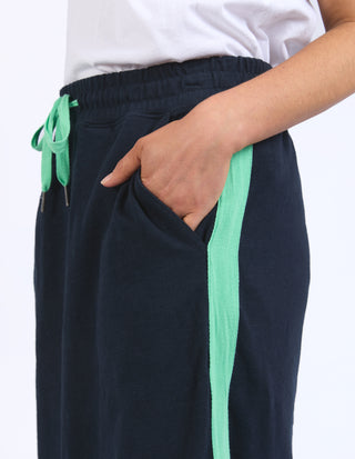 Brunch Skirt - Navy with Neon Green Tape