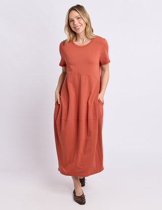 Diana Short Sleeve Dress - Earth Brown