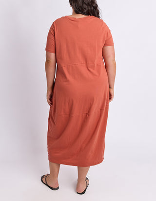 Diana Short Sleeve Dress - Earth Brown