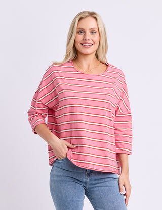 Anya Tee - Pink Lemonade Stripe