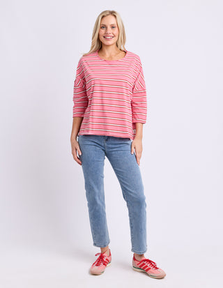 Anya Tee - Pink Lemonade Stripe