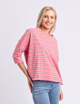 Anya Tee - Pink Lemonade Stripe