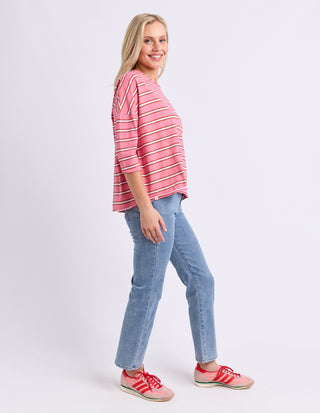 Anya Tee - Pink Lemonade Stripe