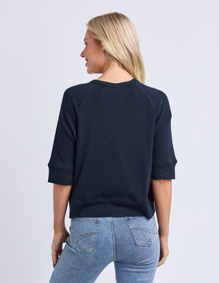 Yvette Short Sleeve Cardigan - Navy