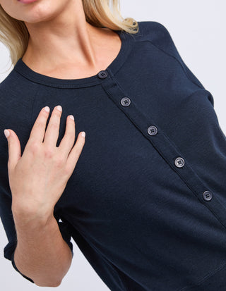Yvette Short Sleeve Cardigan - Navy
