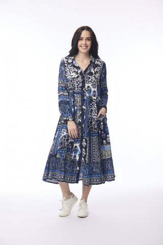 Bhadoi Maxi Collar Dress - Print