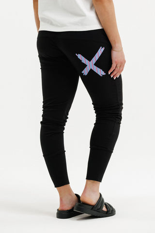 Apartment Pants - Black With Blue Haven Stripe Cross