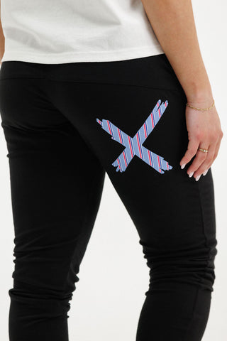 Apartment Pants - Black With Blue Haven Stripe Cross