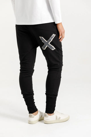 Apartment Pants Winter Weight - Black With Shadow Cross