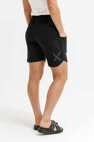 Apartment Shorts - Black With Black Cross