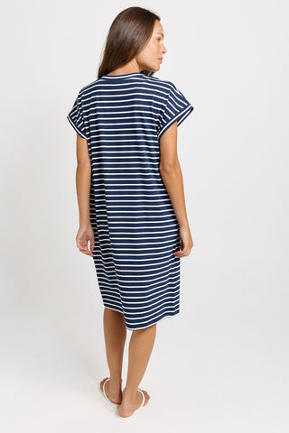 Zena T-Shirt Dress - Navy Stripe