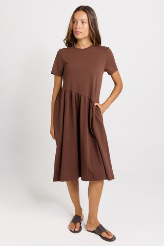 Ava Asymmetrical Dress - Chocolate
