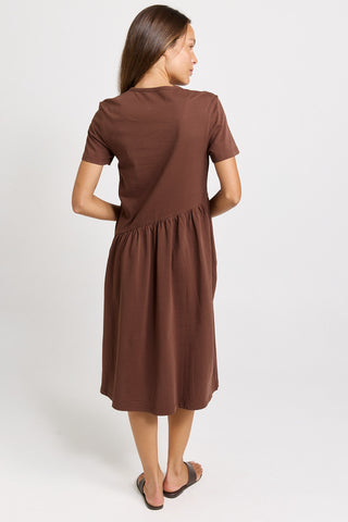 Ava Asymmetrical Dress - Chocolate