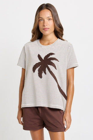 Tibby Tee Shirt - Chocolate Stripe