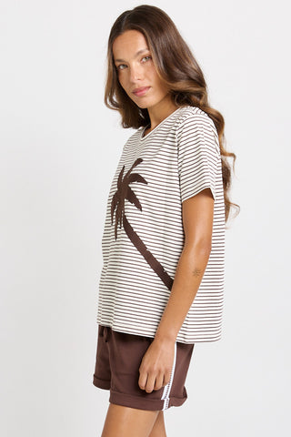 Tibby Tee Shirt - Chocolate Stripe