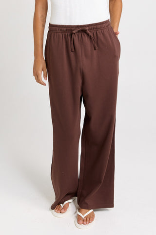 Nikki Relax Cotton Joggers - Chocolate