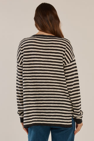 Natasha Knit Top - Black Stripe
