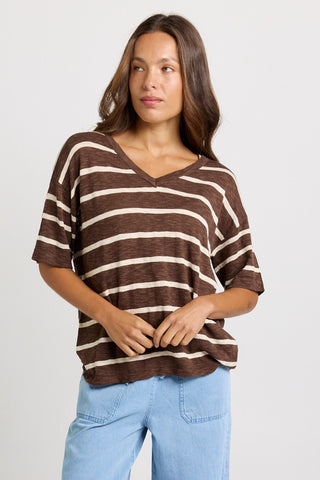Aries Vee Neck Sweater - Chocolate