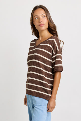 Aries Vee Neck Sweater - Chocolate