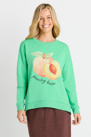 Palma Sweatshirt - Peachy Keen Print Green