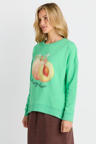 Palma Sweatshirt - Peachy Keen Print Green