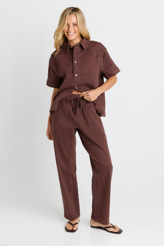 Quinn Cotton Jogger - Chocolate Brown