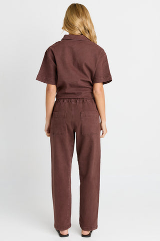 Quinn Cotton Jogger - Chocolate Brown