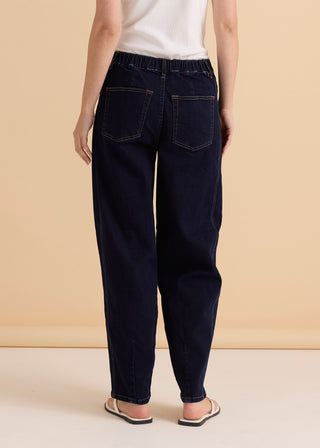 Barrel Leg Jean Joggers - Indigo Blue