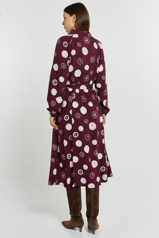 Stamp Shirt Dress - Postage Stamp Print