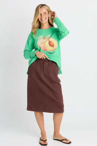 Quinn Cotton Skirt- Chocolate Brown