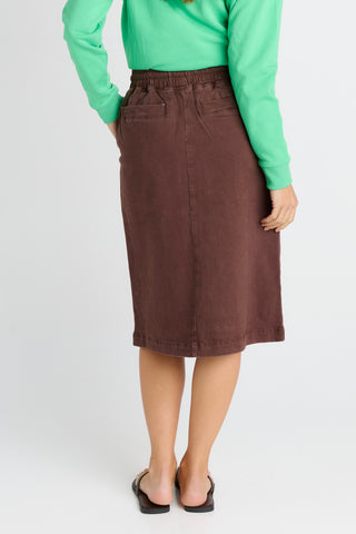Quinn Cotton Skirt- Chocolate Brown