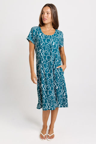 Bonnie Dress - Teal Petal Print