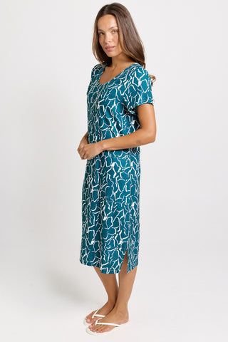 Bonnie Dress - Teal Petal Print