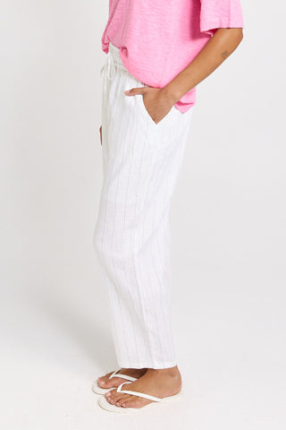 Palm Relax Pants - White-Black Stripe