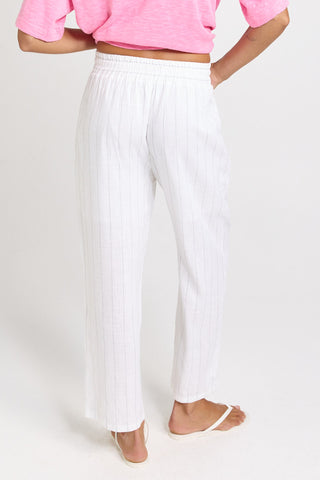 Palm Relax Pants - White-Black Stripe