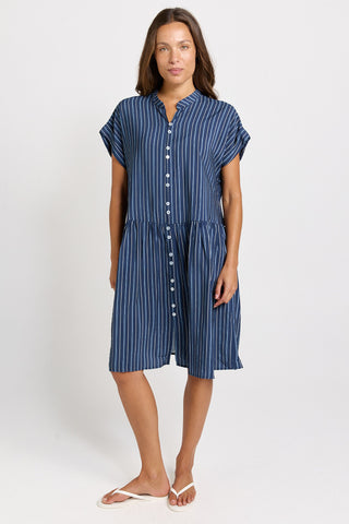 Sandy Dress - Navy Stripe