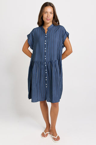 Sandy Dress - Navy Stripe