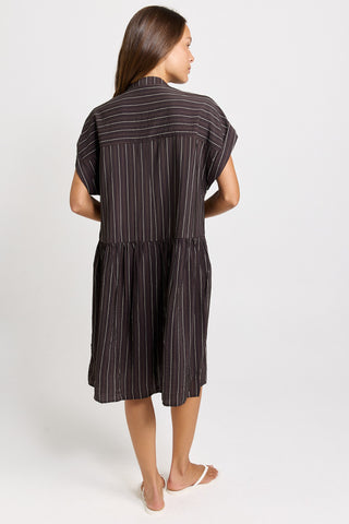 Sandy Dress - Brown Stripe