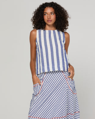 Boom Shankar Hara Top Ocean Stripe, Side view | AAAG