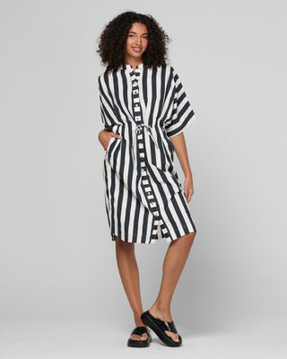 Shiri Shirt Dress - Mono Stripe