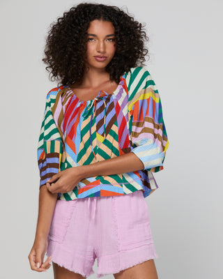 Boom Shankar Lucia Top Licorice Stripe, Front view | AAAG