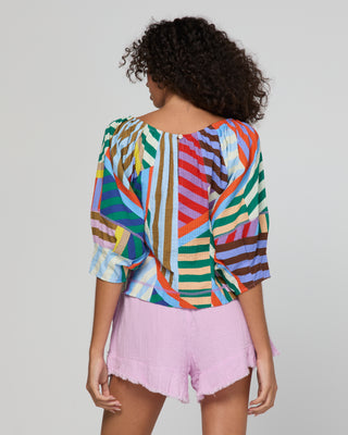 Boom Shankar Lucia Top Licorice Stripe, Back view | AAAG