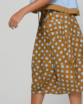 Boom Shankar Guru Skirt Geo Check, Back view | AAAG