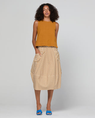 Boom Shankar Guru Skirt Mustard Stripe, Front view | AAAG